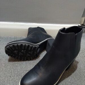 Monki Dark Ankle Booties with Light Sole